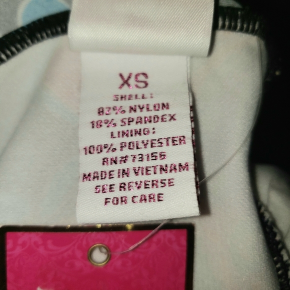 CANDIE'S Bright Neon Colorful Rainbow Floral Butterfly Halter Tankini Top Sz XS - Picture 14 of 16